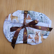 Set of 4 Round Placemats Covers Christmas Reindeer Cloth 14
