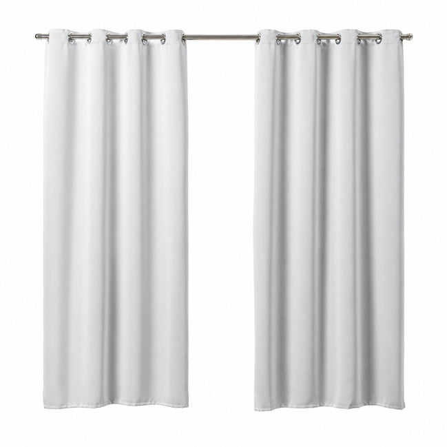 Maison Charlo Basic Blackout Curtains – White – 118 x 98 in – Set of 2 Panels
