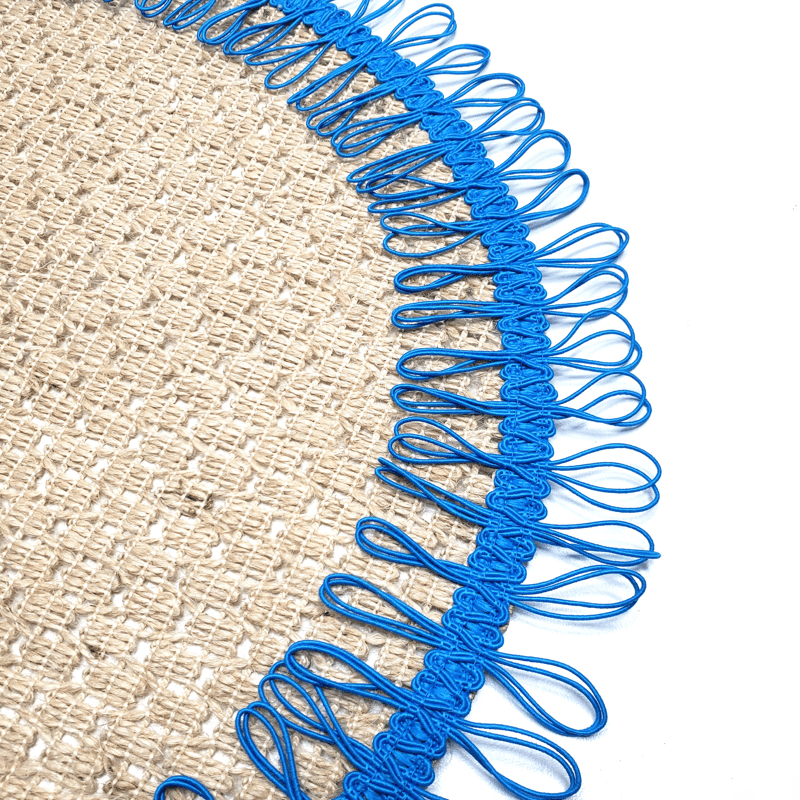 Charlo's Set of 2 Blue Sustainable Brazilian Jute Liz Round Placemats Sousplat 16