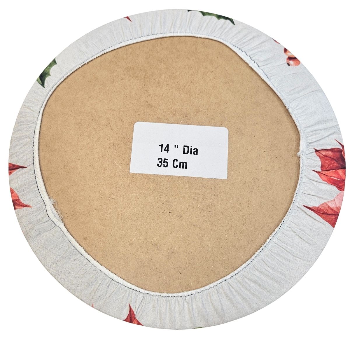 Set of 4 Round Placemats Covers Red Christmas Flower 14