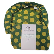 Set of 4 Cotton Placemat Covers with Large Green and Gold Polka Dots 14