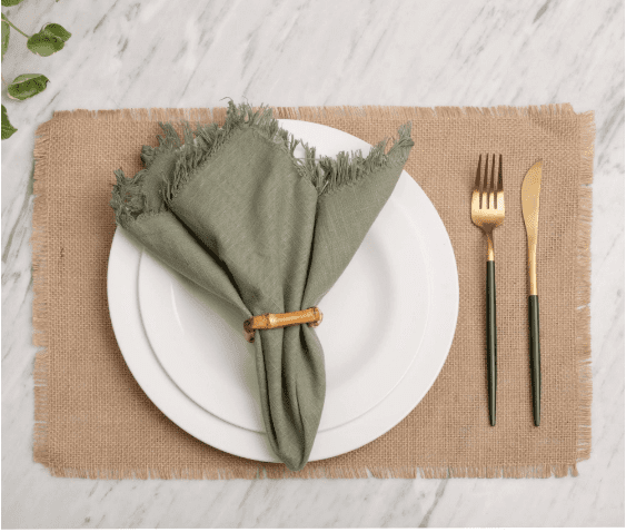 Charlo's Set of 4 Sustainable Rectangular Jute Rustic Chic Placemats 18