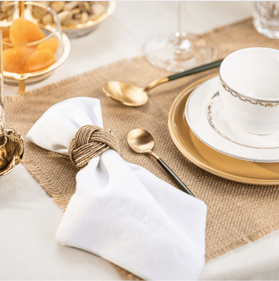 Charlo's Set of 4 Sustainable Rectangular Jute Rustic Chic Placemats 18