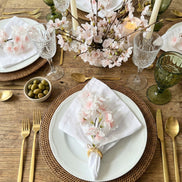 Set of 4 Tiemi  Adjustable Cherry Blossom Napkin Rings | Maison Charlô