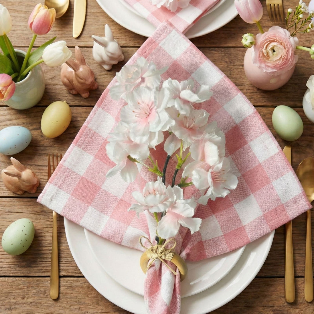 Set of 4 Tiemi  Adjustable Cherry Blossom Napkin Rings | Maison Charlô