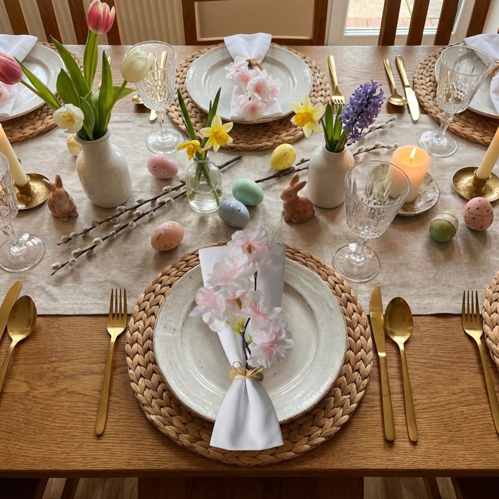 Set of 4 Tiemi  Adjustable Cherry Blossom Napkin Rings | Maison Charlô