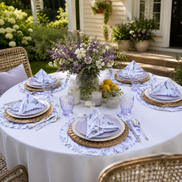 Set of 12 Synthetic Cloths Napkins Lavender Garden 13.8 x 13.8 in