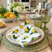 Set of 12 Synthetic Cloths Napkins Sicilian Lemon 13.8 x 13.8 in