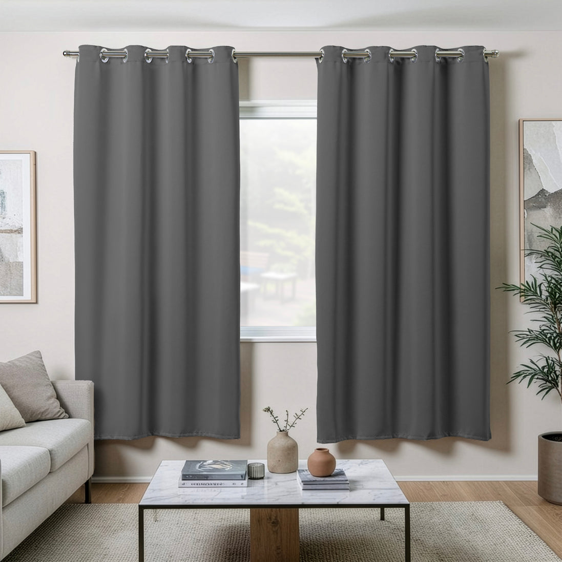 Maison Charlo Basic Blackout Curtains – Charcoal – 236 x 98 in – Set of 2 Panels