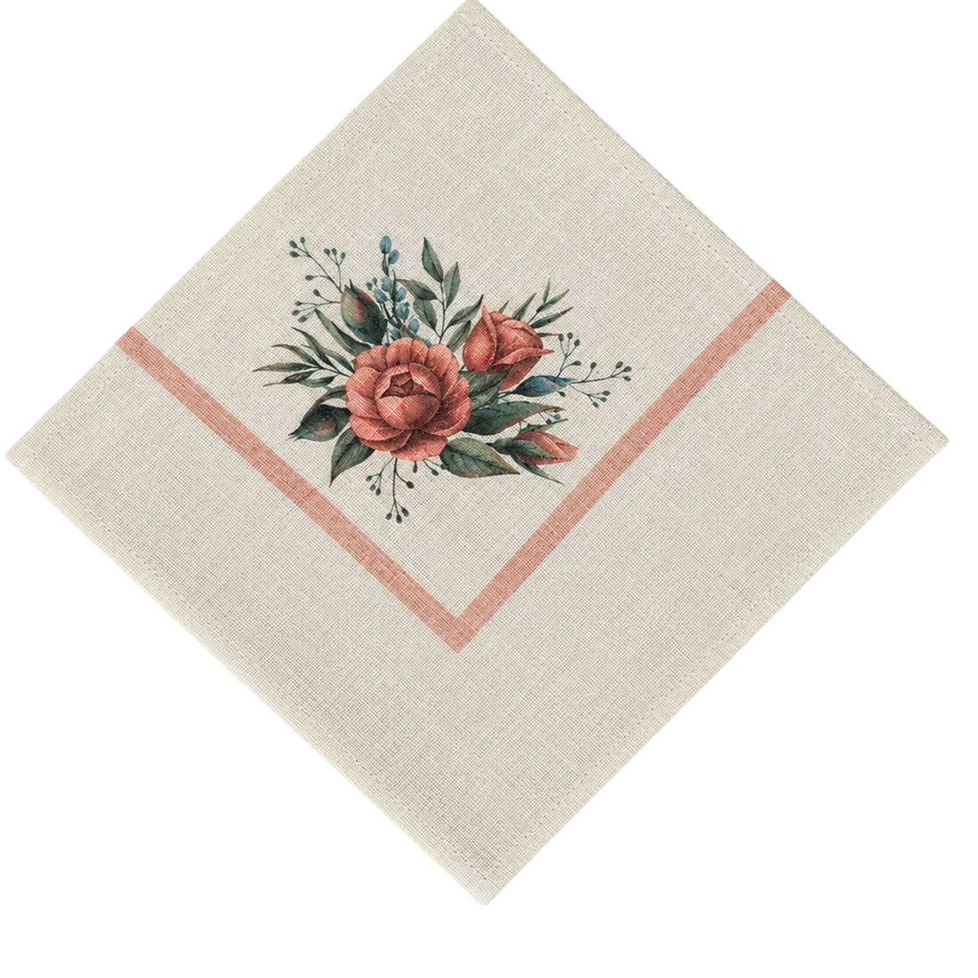 Charlo’s Set of 4 Rosé Floral Cloth Napkins Blend 18" x 18"