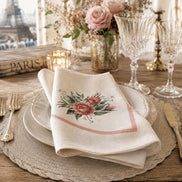 Charlo’s Set of 4 Rosé Floral Cloth Napkins Blend 18