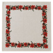 Charlo’s Set of 4 Christmas Farmhouse Napkins Poinsettia 18