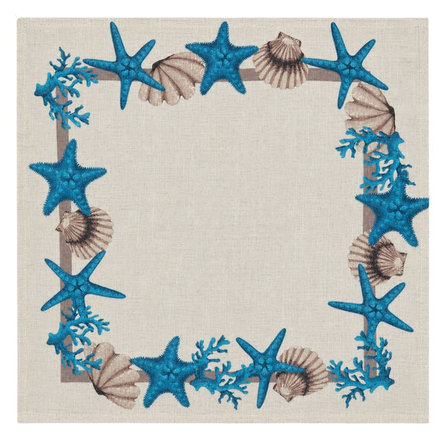 Charlo’s Set of 4 Cloth Napkin Coastal Starfish 18" x 18"