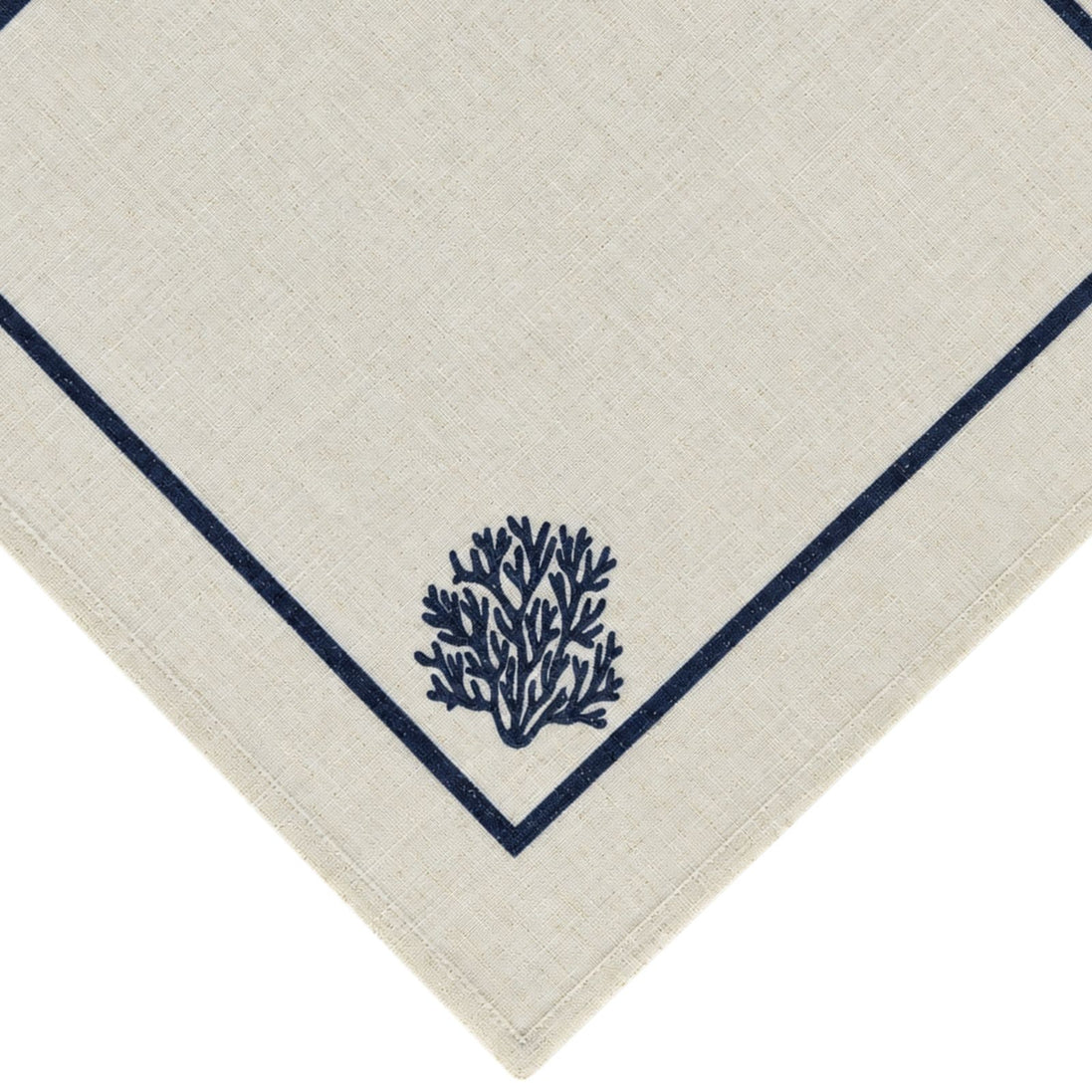 Charlo’s Set of 4 Cloth Napkin Coastal Coral Border 18" x 18"