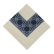Charlo’s Set of 4 Cloth Blend Napkins Geometric Navy 18