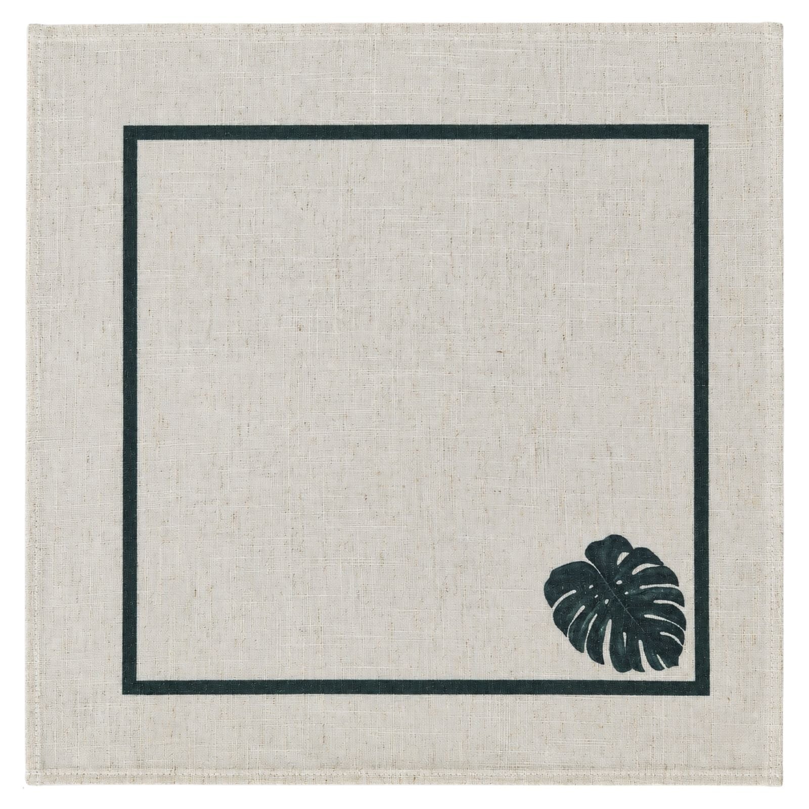 Charlo’s Set of 4 Cloth Napkin Minimalist Monstera 18