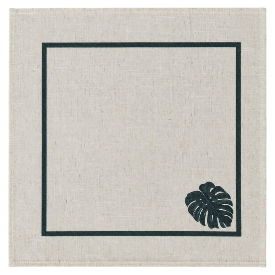 Charlo’s Set of 4 Cloth Napkin Minimalist Monstera 18" x 18"