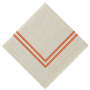 Charlo’s Set of 4 Cloth Napkin Double Border Coral 18