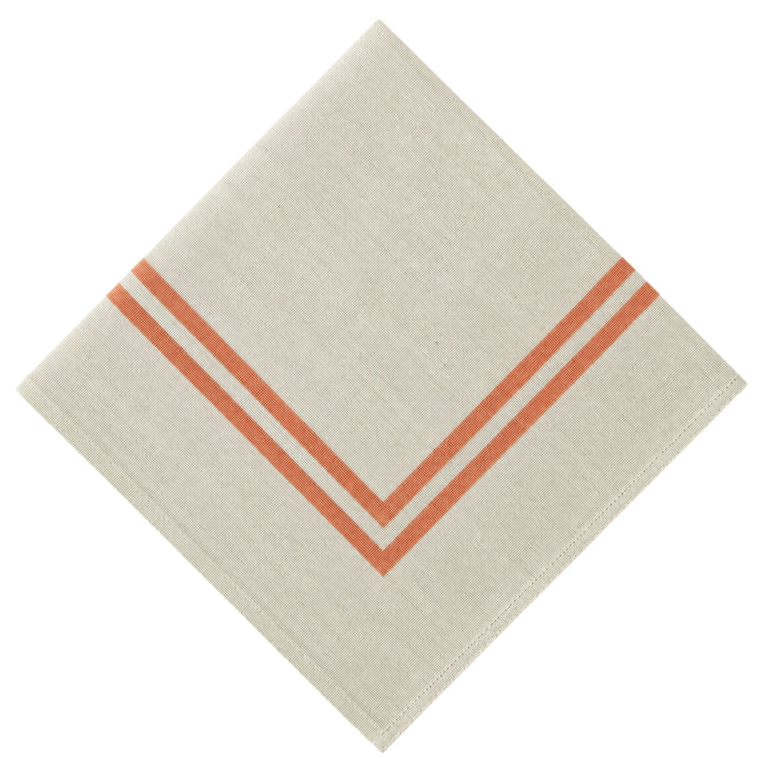 Charlo’s Set of 4 Cloth Napkin Double Border Coral 18" x 18"