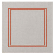 Charlo’s Set of 4 Cloth Napkin Double Border Coral 18