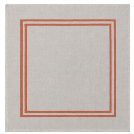 Charlo’s Set of 4 Cloth Napkin Double Border Coral 18" x 18"