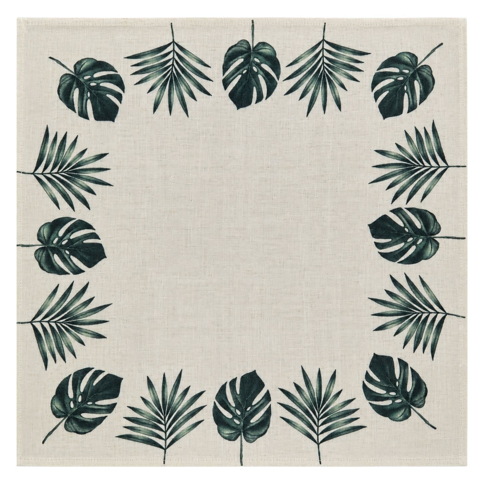 Charlo’s Set of 4 Cloth Napkin Botanical Monstera Leaf 18