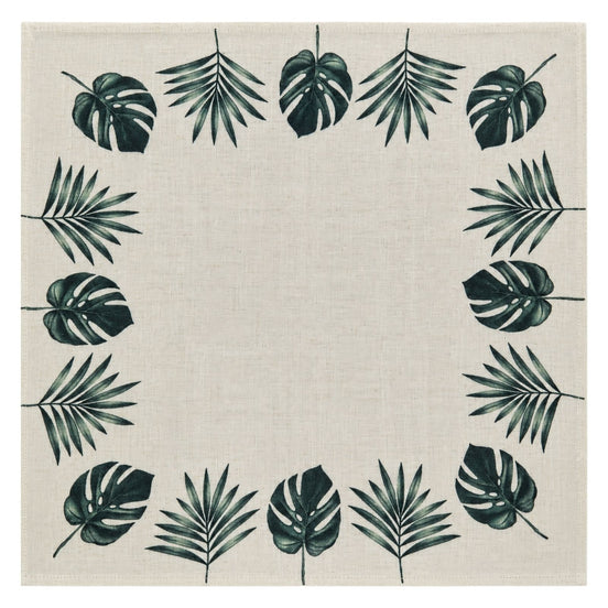 Charlo’s Set of 4 Cloth Napkin Botanical Monstera Leaf 18" x 18"
