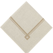 Charlo’s Set of 4 Cloth Napkin Minimalist Taupe Border Linen 18