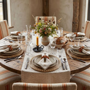 Charlo’s Set of 4 Cloth Napkin Minimalist Taupe Border Linen 18