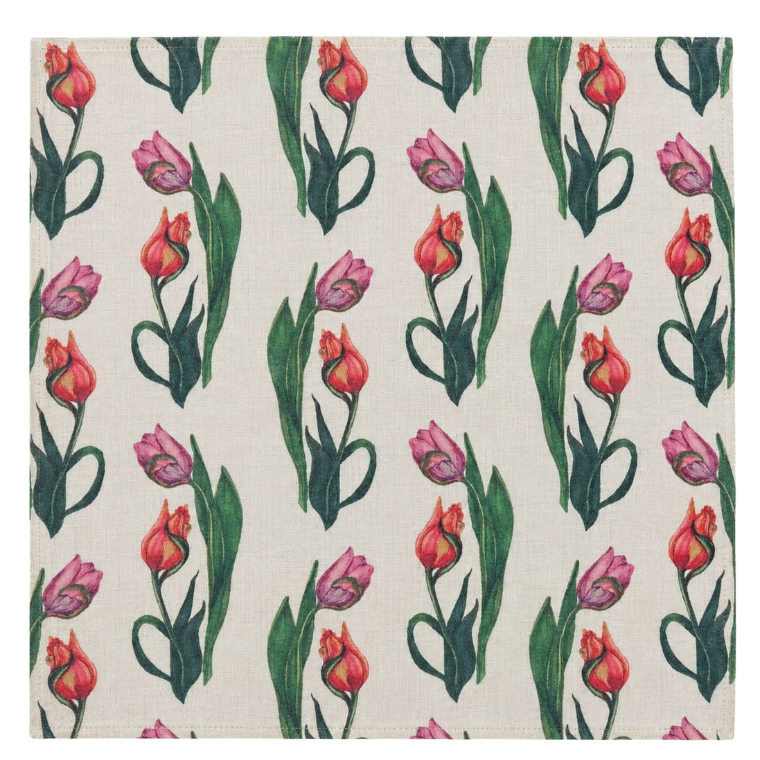 Charlo’s Set of 4 Cloth Napkin Spring Tulip 18" x 18"