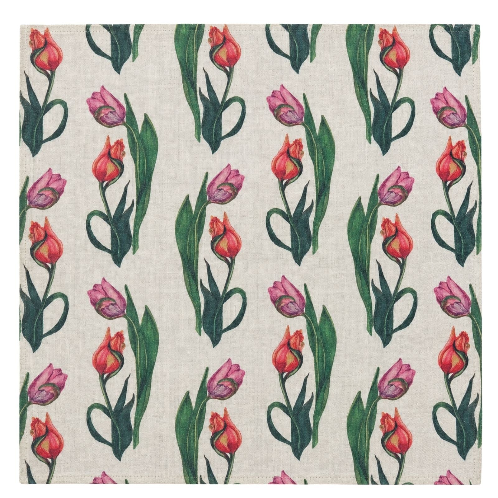 Charlo’s Set of 4 Cloth Napkin Spring Tulip 18