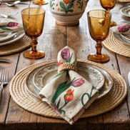 Charlo’s Set of 4 Cloth Napkin Spring Tulip 18