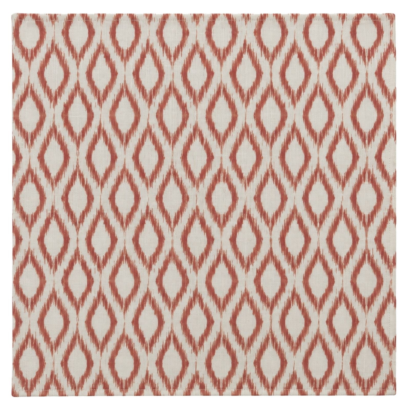 Charlo’s Set of 4 Cloth Napkin Terracotta Geometric Linen Blend 18