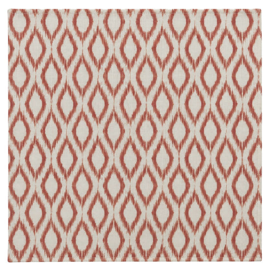 Charlo’s Set of 4 Cloth Napkin Terracotta Geometric Linen Blend 18" x 18"