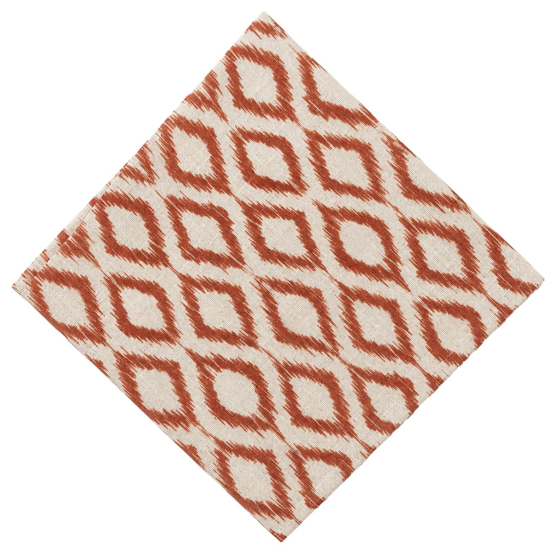 Charlo’s Set of 4 Cloth Napkin Terracotta Geometric Linen Blend 18" x 18"