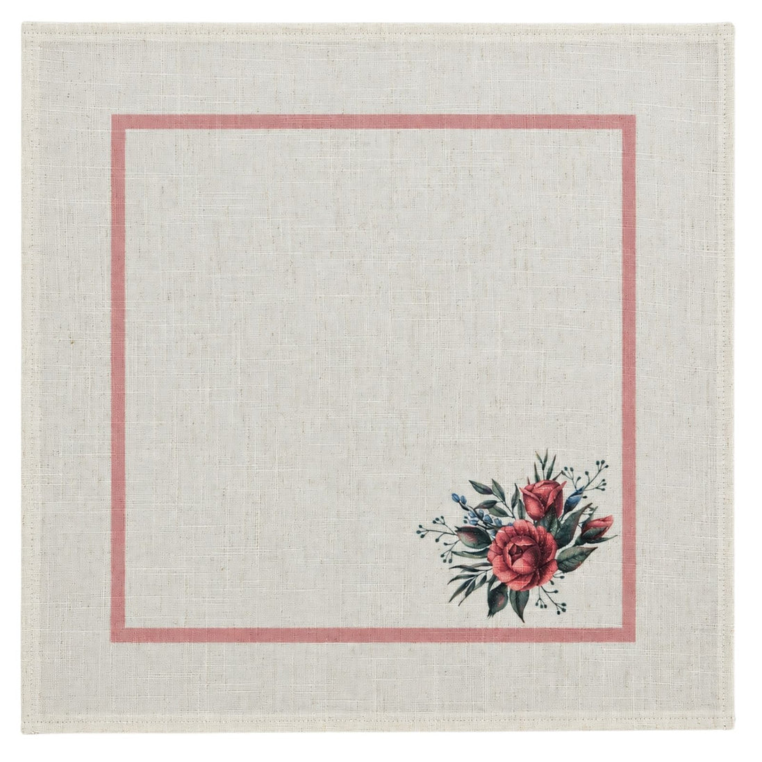 Charlo’s Set of 4 Rosé Floral Cloth Napkins Blend 18" x 18"