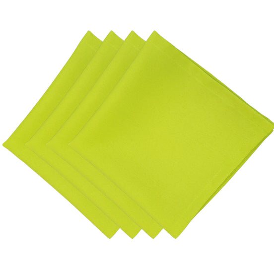 Charlo's Synthetic Cloth Napkins Set of 4 Solid Lemon Green 16" by 16"