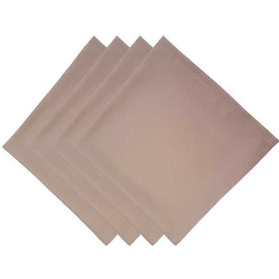 Charlo's Synthetic Cloth Napkins Set of 4 Solid Beige 16" by 16"