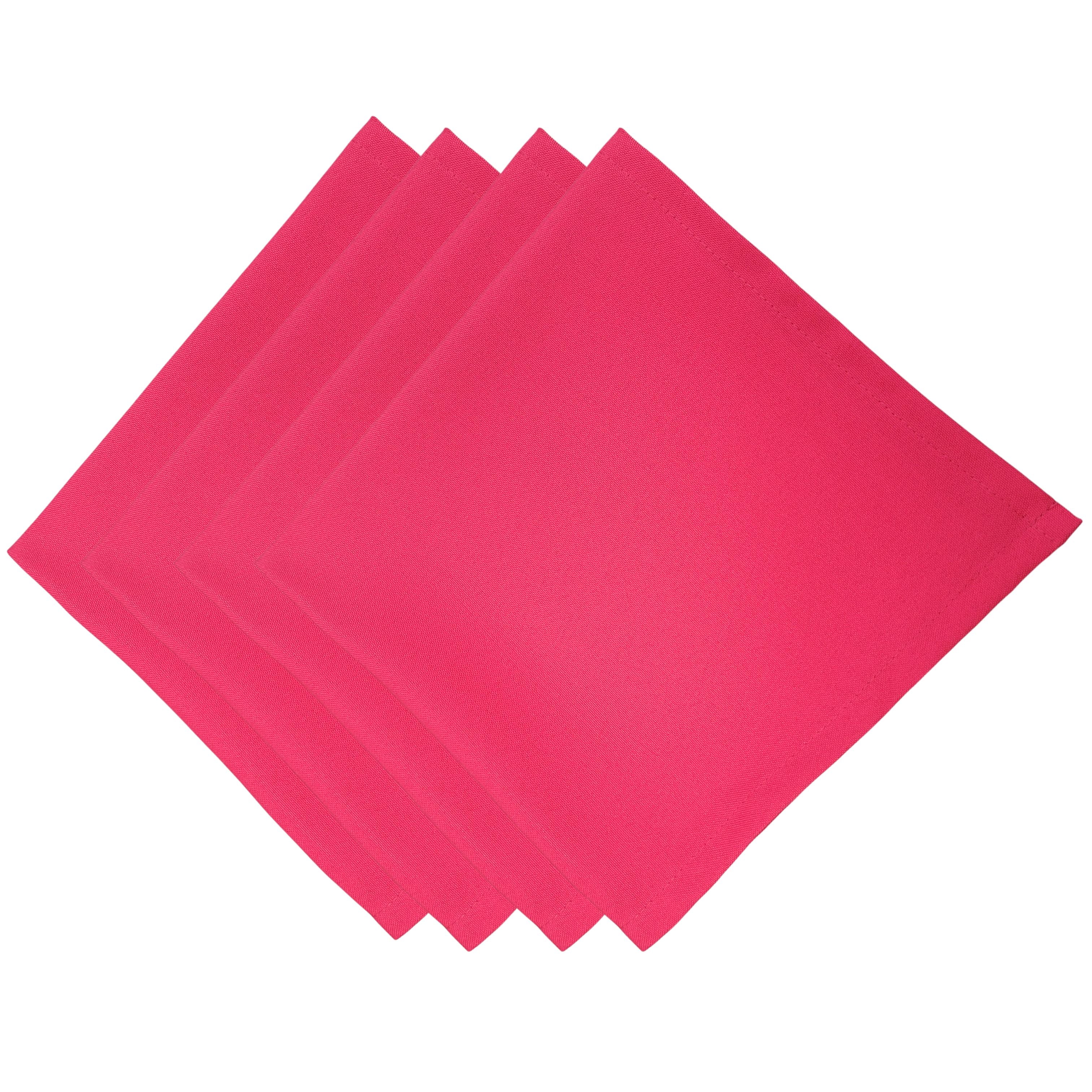 Charlo's Synthetic Cloth Napkins Set of 4 Solid Pink 16