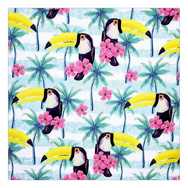 Charlo's Cloth Napkins Set of 4 Tropical Toucan 16" by 16" - Blue