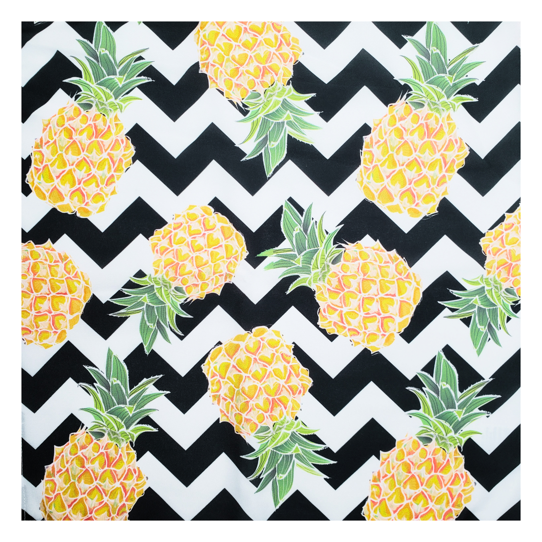 Charlo's Cloth Napkins Set of 4 Pineapple Stained Glass 16" by 16" - Black