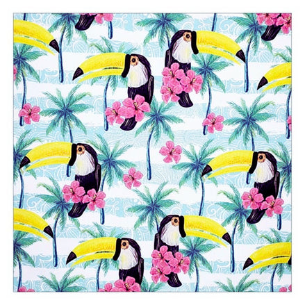 Charlo's Cloth Napkins Set of 4 Tropical Toucan 16" by 16" - Blue