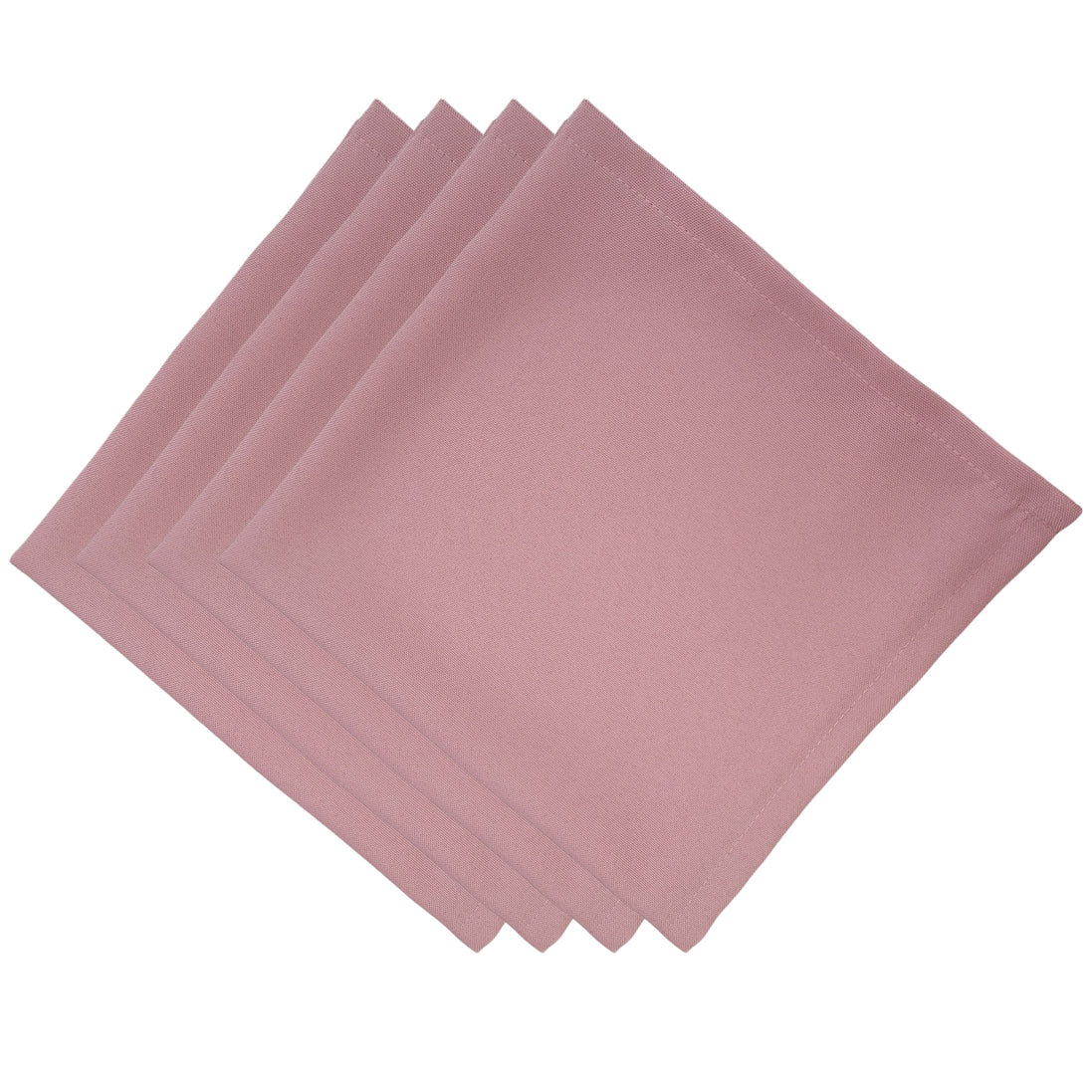 Charlo's Synthetic Cloth Napkins Set of 4 Solid Rose Vintage 16" by 16"