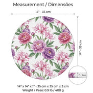 Charlo's Set of 4 Round Placemats Covers 14 Dia inch Floral Love Charlo