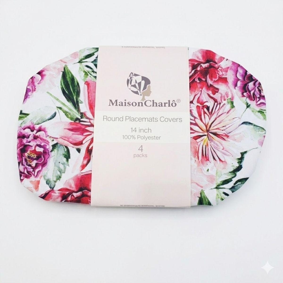 Charlo's Set of 4 Round Placemats Covers 14 Dia inch Floral Love Charlo