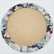Set of 4 Round Placemats Covers 14 Dia inch Blue Floral Vintage