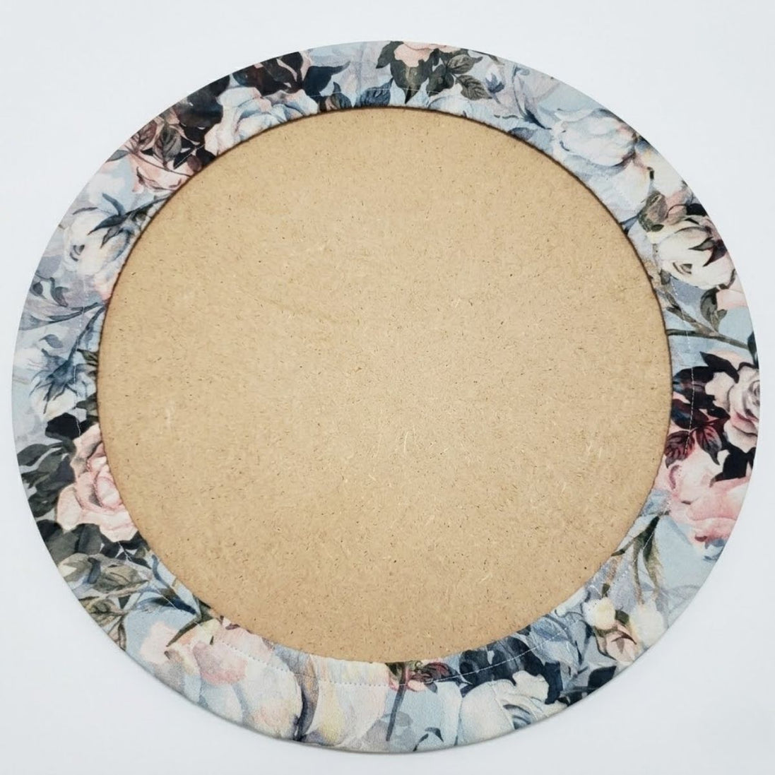 Set of 4 Round Placemats Covers 14 Dia inch Blue Floral Vintage