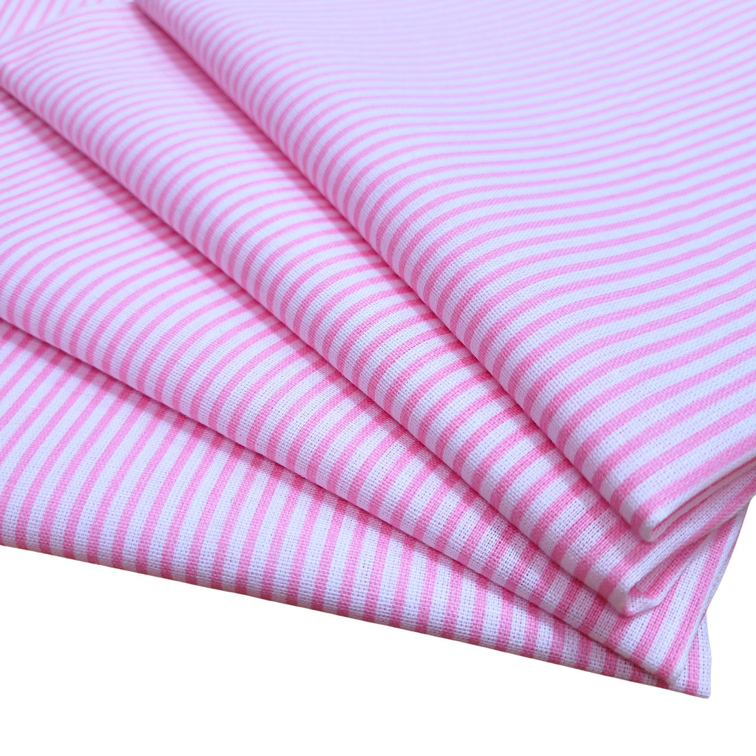 Charlo's Set of 4 Pink Striped 100% Cotton Cloth Napkins 15" by 15" Washable Reusable