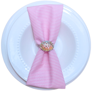 Charlo's Set of 4 Pink Striped 100% Cotton Cloth Napkins 15