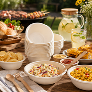 Sugarcane Bagasse Bowls 12 oz — Eco Hosting Tableware, Pack of 20